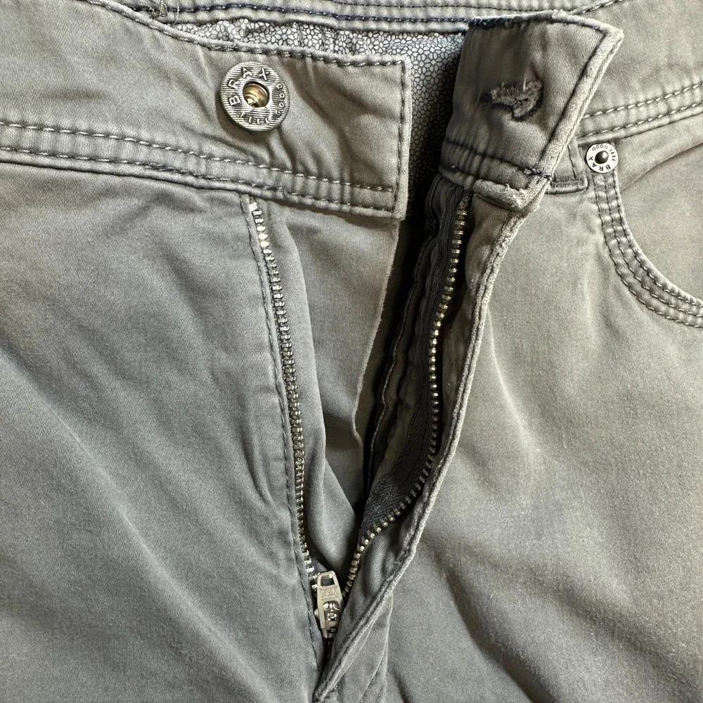 Brax Feel Good Cooper Fancy Mens Grey Regular Fit Pants 35x27 87-1507/06
